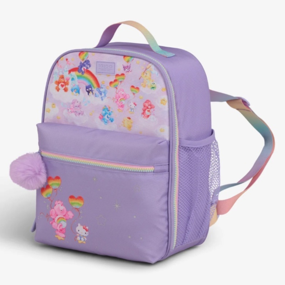 NEW! Purple Hello Kitty x Care Bears Insulated Igloo Cooler Backpack Bag Picnic - Picture 12 of 16